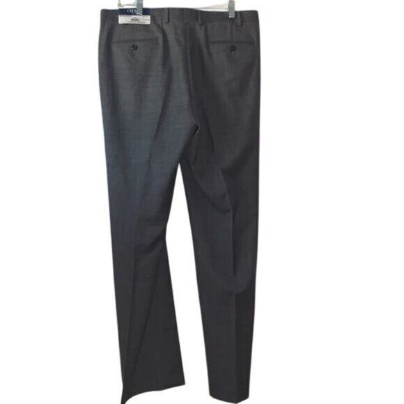 Chaps Mens Grey Dress Pants 36W X 32L 100% Wool Classic Fit Flat Front - Picture 11 of 14